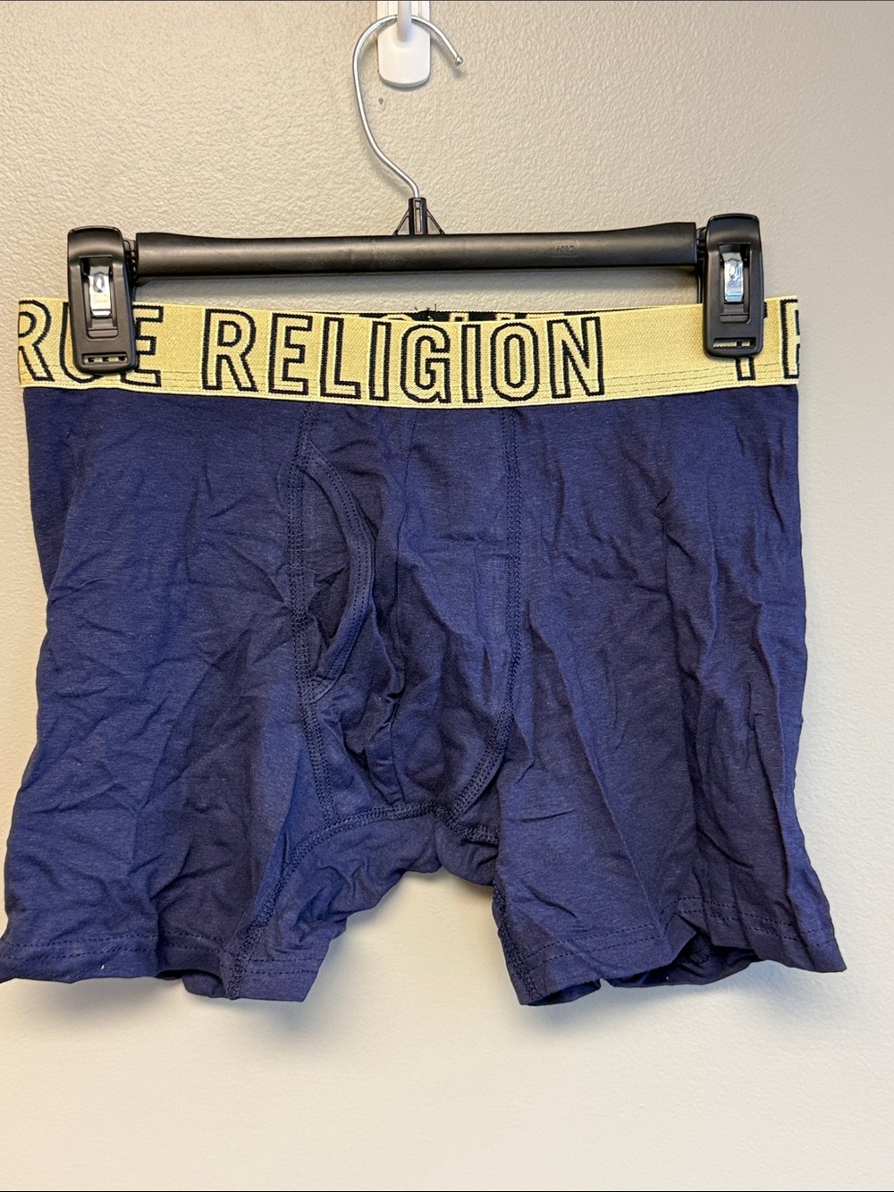 True Religion Men’s Boxer Briefs Small Navy Logo Waistband New